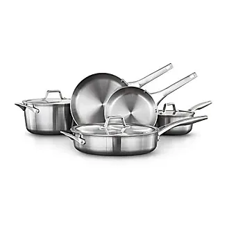  Calphalon 10-Piece Pots and Pans Set, Nonstick Kitchen Cookware  with Stay-Cool Stainless Steel Handles, Dishwasher and Metal Utensil Safe,  PFOA-Free, Black : Clothing, Shoes & Jewelry