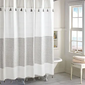 Peri Home Panama Stripe Shower Curtain in Grey at Nordstrom