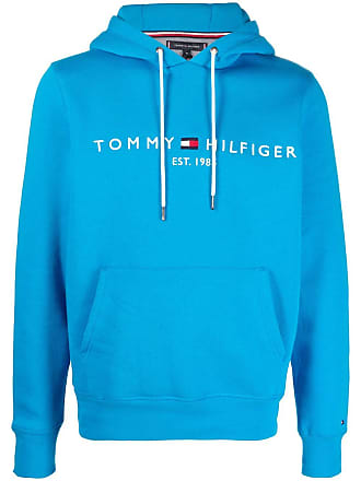 Tommy Hilfiger Embossed monogram-pattern Hoodie - Blue