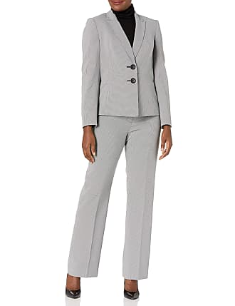 Le Suit Womens Petite Tweed 4 Button Inverted Notch Collar Skirt Suit 