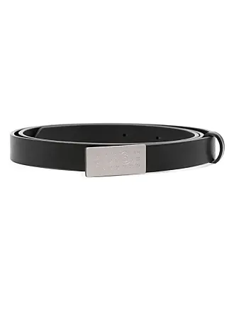 Maison Margiela logo-buckle leather belt - White