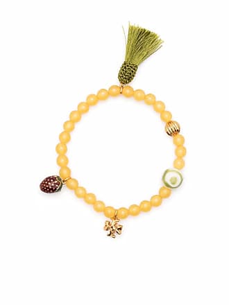  Tory Burch Women's Roxanne Beaded Tassel Bracelet, Rolled Tory  Gold/Yellow, One Size: Clothing, Shoes & Jewelry