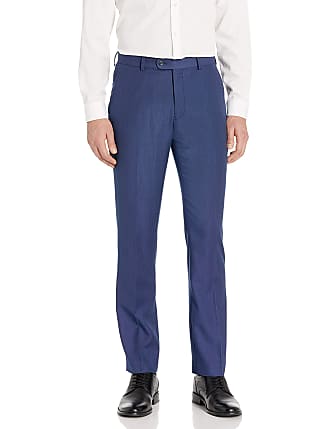 Perry Ellis Mens Slim Fit Suit Separate Pant (Blazer, Pant, and Vest),Blue Pin Dot,36 x 34