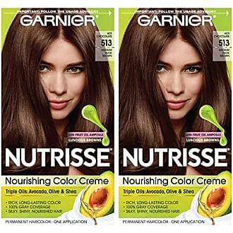 Garnier Nutrisse Nourishing Permanent Hair Color Cream, 513 Medium Nude Brown (2 Count) Brown Hair Dye