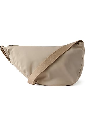 The Row - Cream Silk Grained Leather Banana Slouchy Bag