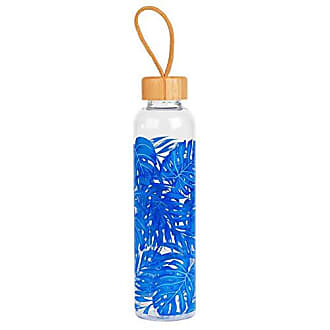 Cambridge CM06991 Raindrops Water Bottle Bamboo Leak-Proof Lid Borosilicate Glass 550ml 550 ml Reusable