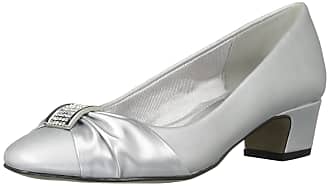 Easy Street Womens Eloise Dress Pump, Silver Satin/Silver Easy Flex Dance Sole, 6.5 Narrow