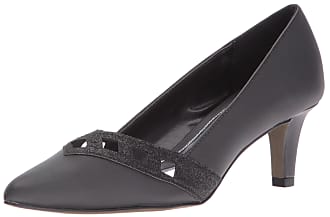 Easy Street Womens Valiant Dress Pump, Black Satin/Glitter, 6.5 M US