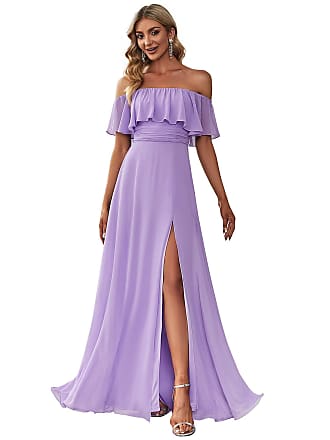 Lowime Dark Purple Puff Party Dresses Long Sleeve Women Evening Gown 2 –  Lace Square