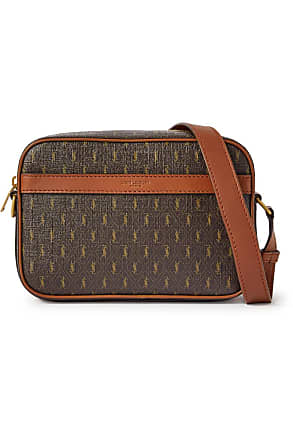 Saint Laurent Le Monogramme Coated Canvas Camera Bag in Brown Tan