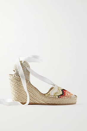 Damen Schuhe Absätze Sandalen mit Keilabsatz Missoni 80 Espadrille-wedges Aus Canvas In Metallic-optik 