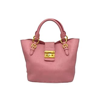 Miu Miu by Prada Bow leather tote i rosa skinn