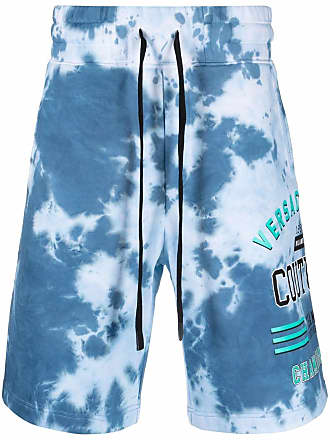 Versace Jeans Couture tie-dye logo-print shorts - men - Cotton - 48 - Blue