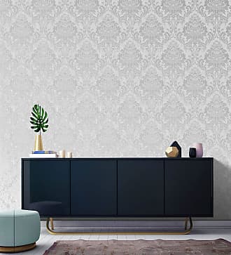 Graham & Brown Milan Damask Silver and Grey Wallpaper