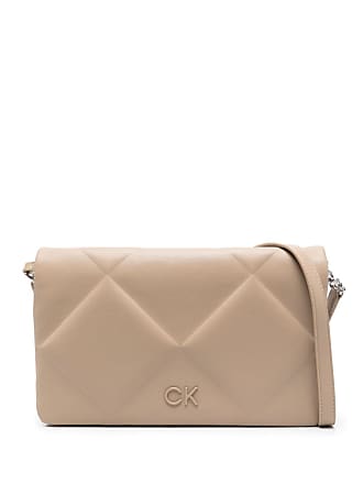 Calvin Klein - logo-print Crossbody Bag - Women - Calf Leather/Recycled Polyester - One Size - Brown