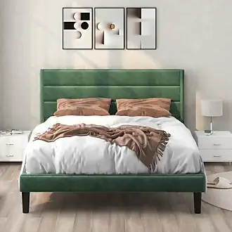 Chambre complète adulte, lit 140x200 cm + 1 x chevet LED + tabouret de lit  avec des coussins cylindriques, PU, blanc - Cdiscount Maison