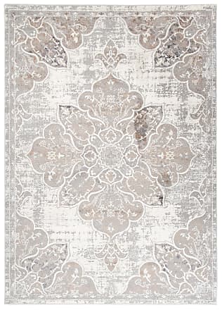 Alfombra de salón comedor clásico beige crema gris flores 160x220