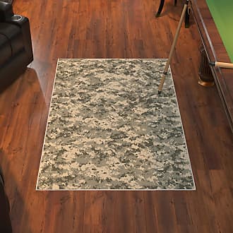 Ottomanson Machine Washable Non-Slip Leaves Area Rug For Living