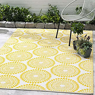 Fab Habitat Outdoor Rug - Waterproof, Fade Resistant, Crease-Free - Premium Recycled Plastic - Tropical Palm Leaf Botanical - Po