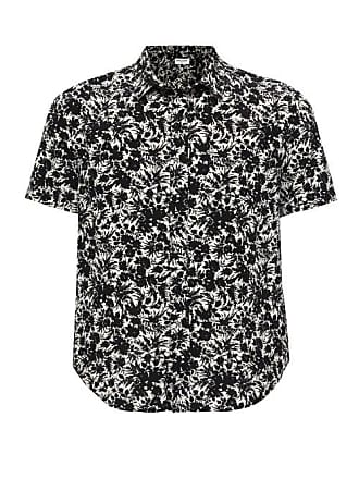 Saint Laurent Floral-print Silk Short-sleeved Shirt - Mens - Black