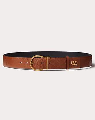 Vlogo Signature Calfskin Belt 40 Mm for Man in Saddle Brown