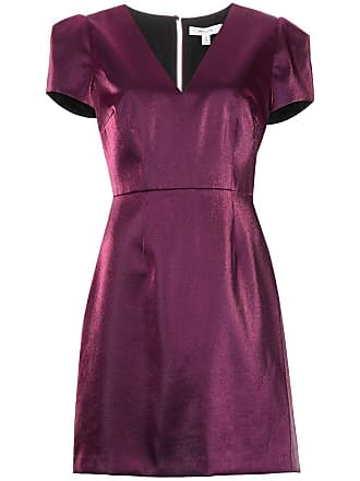 Milly V-neck short-sleeved mini dress - women - Nylon - 6 - Purple