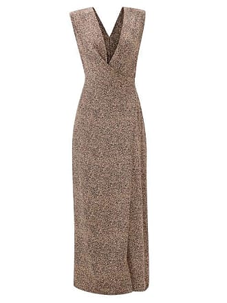 Raey Abstract-print Sleeveless Silk Wrap Dress - Womens - Beige Multi