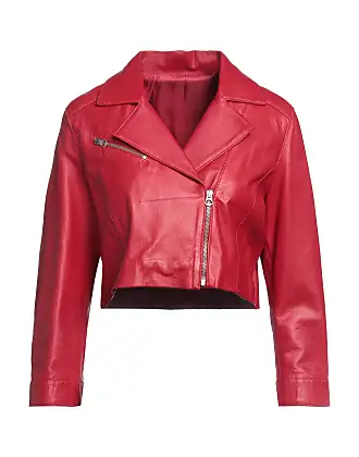 Plus size red sale biker jacket