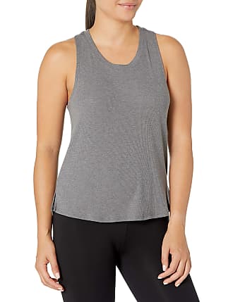 Danskin Womens Sustainable Luxe Rib Tank, Charcoal, X-Large