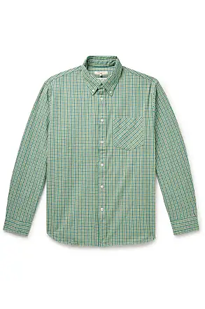 Columbia Mens Regular Fit Short Sleeve Shirt XL Green Check Cotton | Vintage Clothing