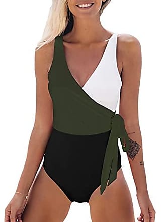 CUPSHE Damen Bikini Set Wickeloptik Lace Up Bikini Bademode Blumenmuster Zweiteiliger Badeanzug Swimsuit