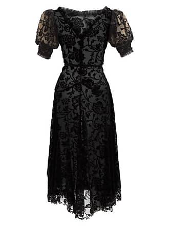 Norma Kamali Ashley Floral Devoré-velvet Dress - Womens - Black