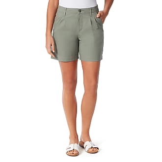 Gloria Vanderbilt Womens High Rise 6 Inseam Pleated Short, Sage Meadows, 12 Regular