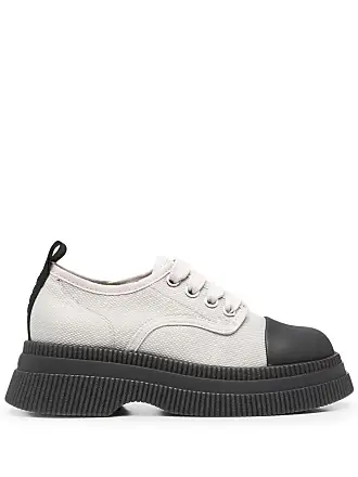 Sapato plataforma plataforma plataforma plataforma feminino Creepers com  cadarço liso moderno Oxford, Preto, 9.5