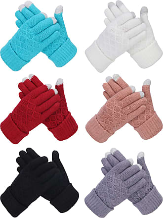 SATINIOR 3 Pairs Women Fingerless Gloves Winter Half Finger Knit Gloves for Women Men