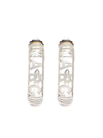 Marc Jacobs Silver & Transparent 'The Monogram Hoops' Earrings