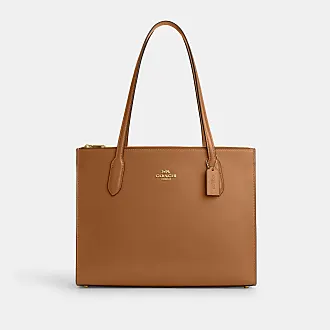 Coach Outlet City Tote with Brushed Plaid Print - Brown - One Size