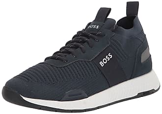 HUGO BOSS MEN'S ORLAND LOWP SDNY2 TRAINERS IN NAVY BLUE 