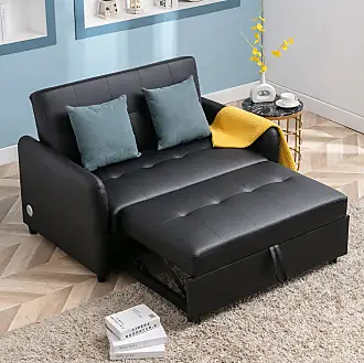 Woodrow Leather Box Sofa (Napoli Black)