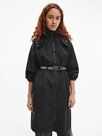 calvin klein maxi wool blend trench coat