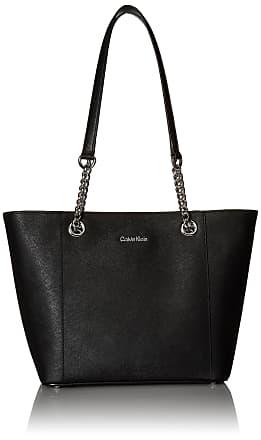 calvin klein black leather purse