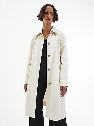 calvin klein maxi wool blend trench coat