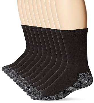 Fruit Of The Loom Mens 10-Pair Everyday Work Crew Socks Casual, Black, One Size (Pack of 10)