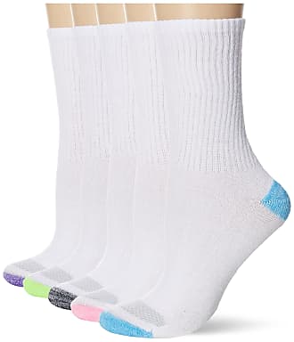 Hanes Womens Crew Socks Casual, White Color Heel/Toe, 5-9