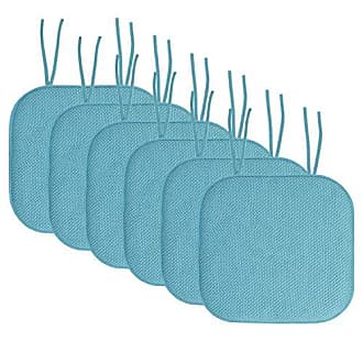 Fluffy Memory Foam Non Slip Chair Cushion Pad 6 Pack - Navy