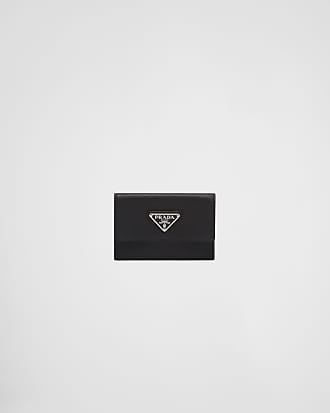 Prada Saffiano Leather Triangle Logo Badge Holder (Wallets and