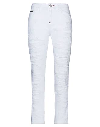 Jean slim à taille haute Philipp Plein en coloris Blanc Femme Vêtements Jeans Jeans skinny 