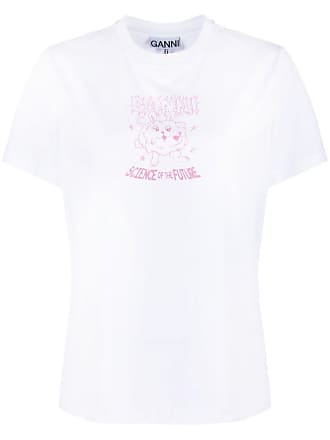 bunny t-shirt woman white in cotton - GANNI - d — 2