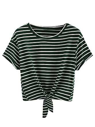 Romwe Guys Letter Graphic Striped Trim Tee, S