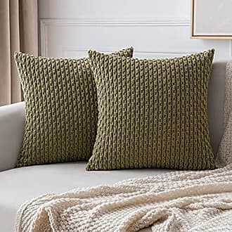  MIULEE Light Grey Corduroy Decorative Throw Pillow
